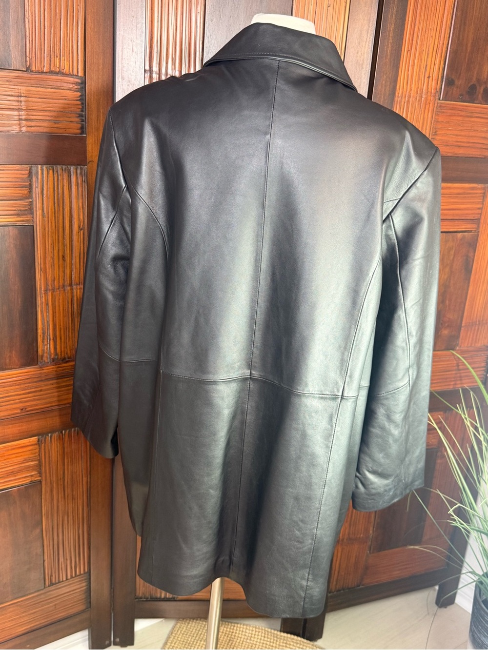Centigrade Black Genuine Leather Zip Car Coat Women’s Plus Size 1X Y2K Classic - Picture 4 of 12
